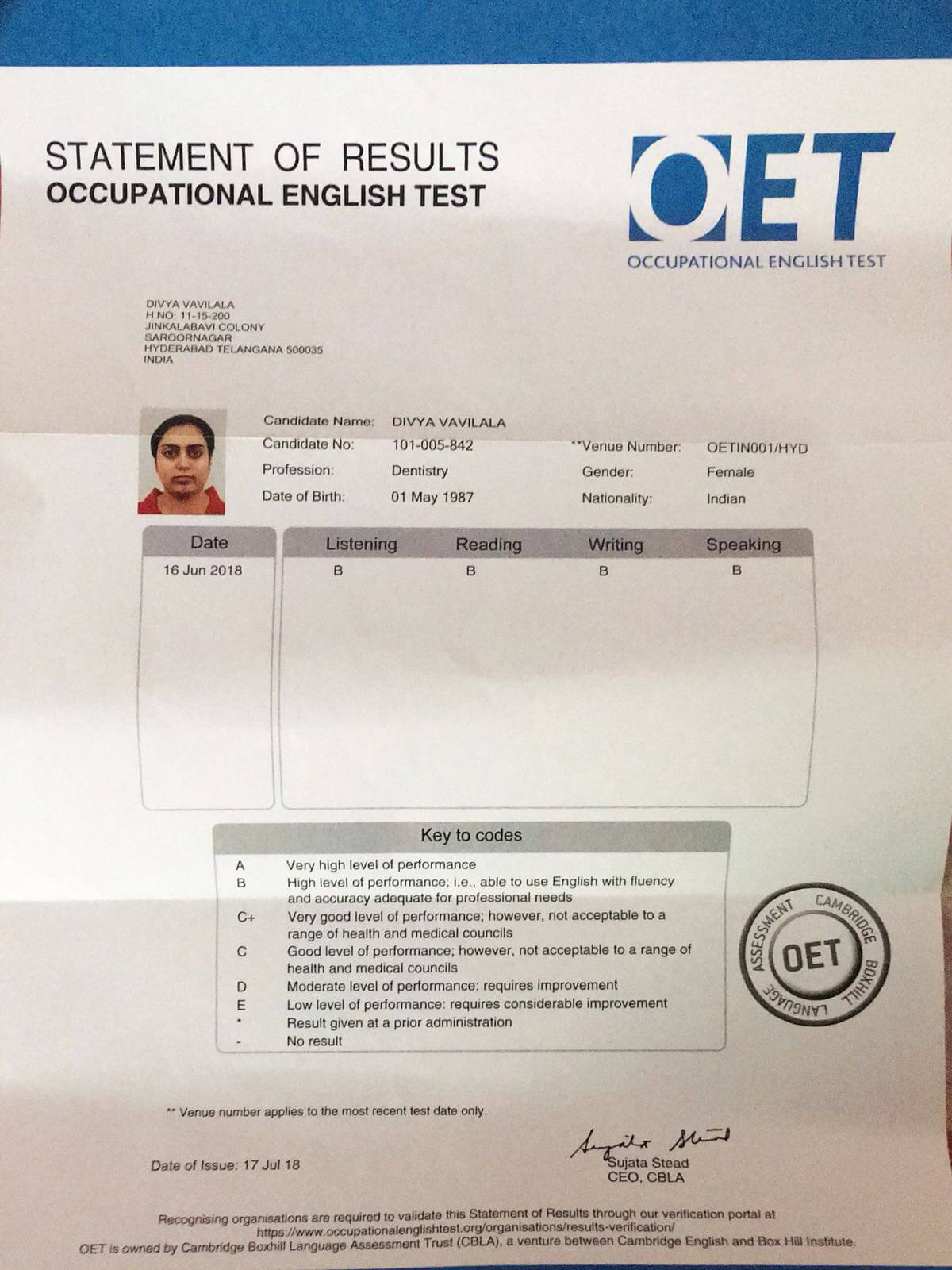 OET-Score-Report-English-Springs-OET-Student-Best-OET-Coaching-Center-in-Hyderabad